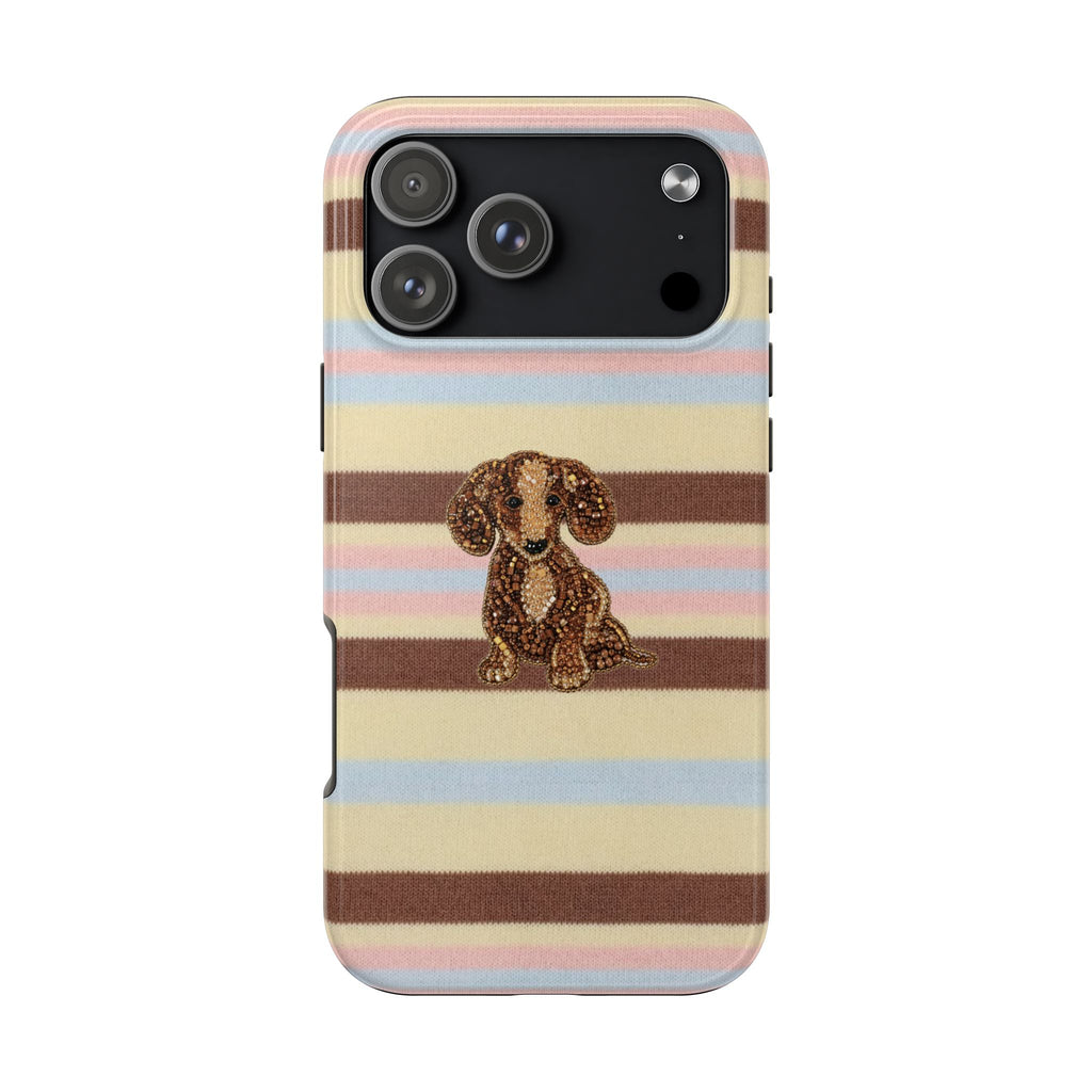 BUTTERSCOTCH STRIPES DACHSHUND PUPPY PHONE CASE