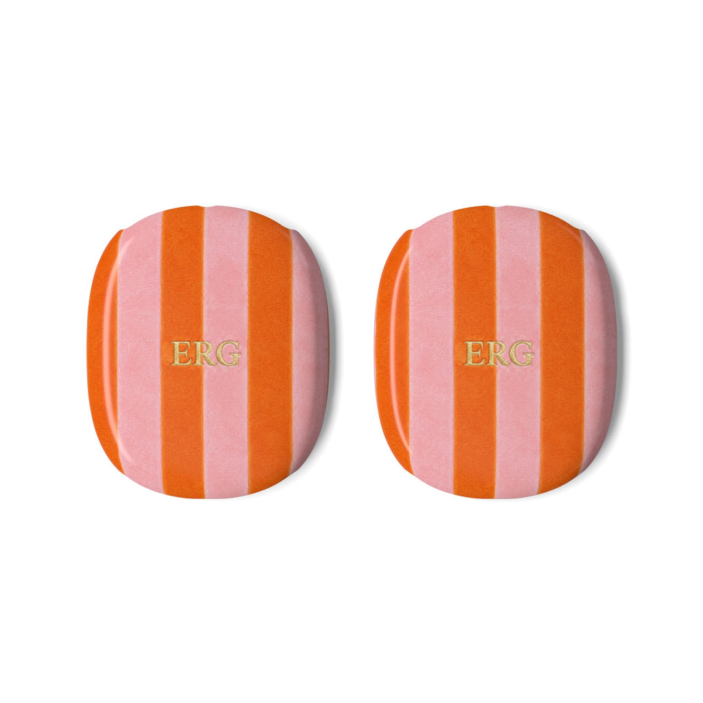 PERSONALIZED NAME CUSTOM ORANGE STRIPES AIRPODS MAX CASE COVERS