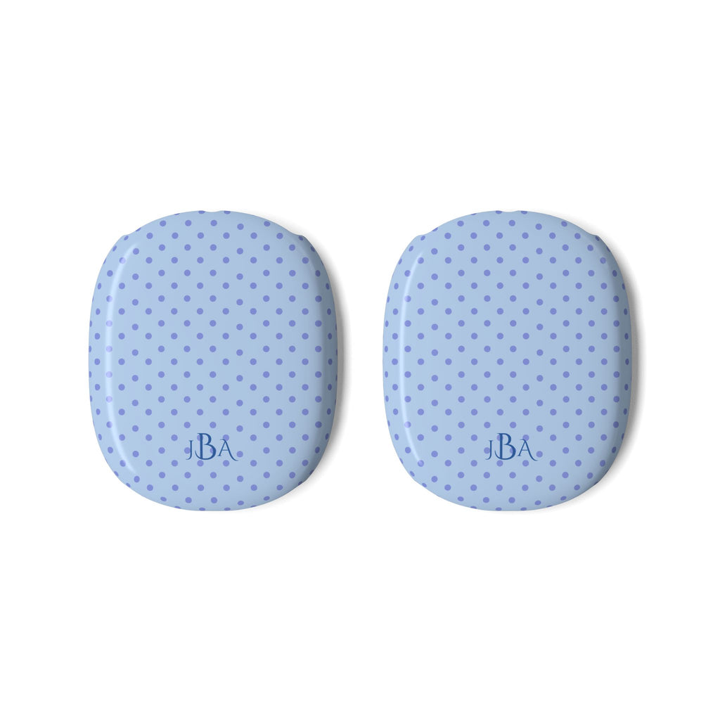 PERSONALIZED NAME CUSTOM BLUE POLKA DOTS AIRPODS MAX CASE COVERS