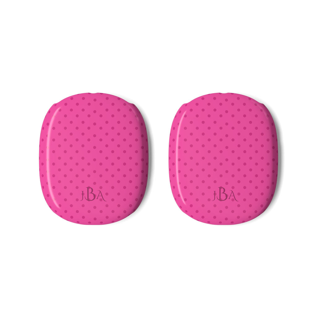 PERSONALIZED NAME CUSTOM FUCHSIA PINK POLKA DOTS AIRPODS MAX CASE COVERS
