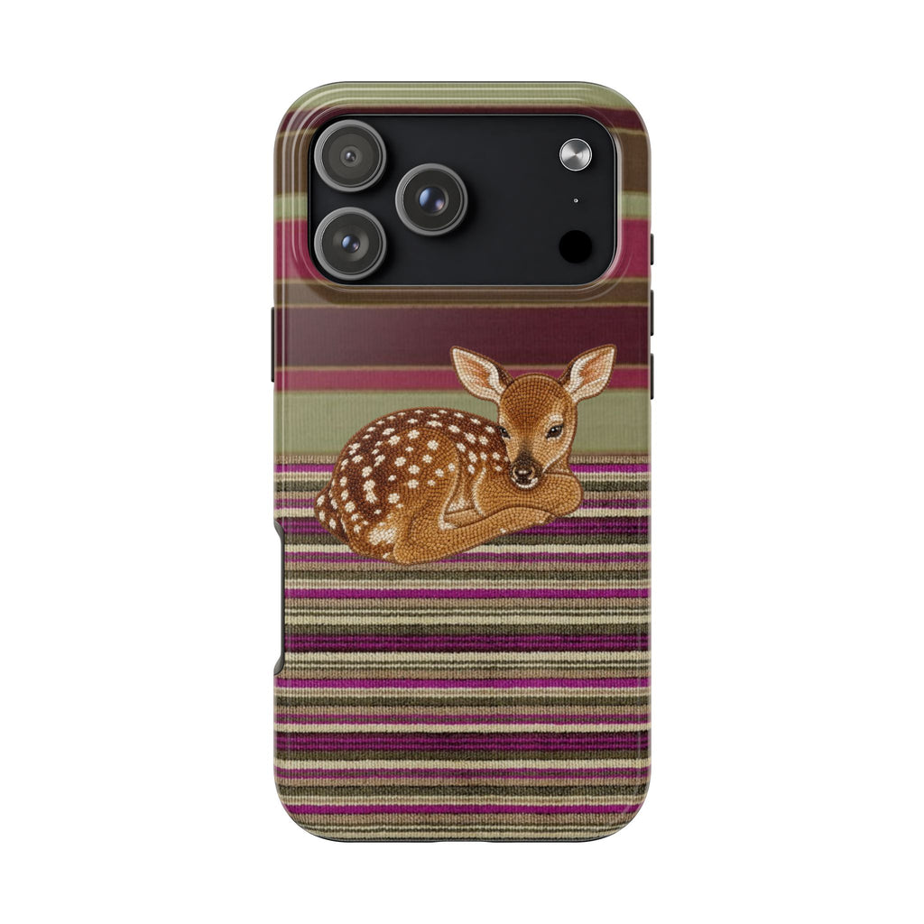 AUTUMN STRIPES DEER PHONE CASE