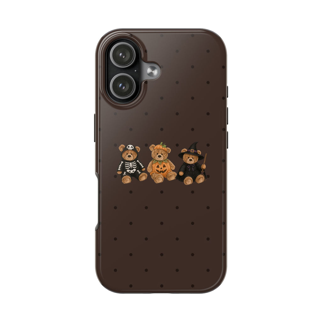 BROWN POLKA DOTS HALLOWEEN TEDDY BEARS PHONE CASE