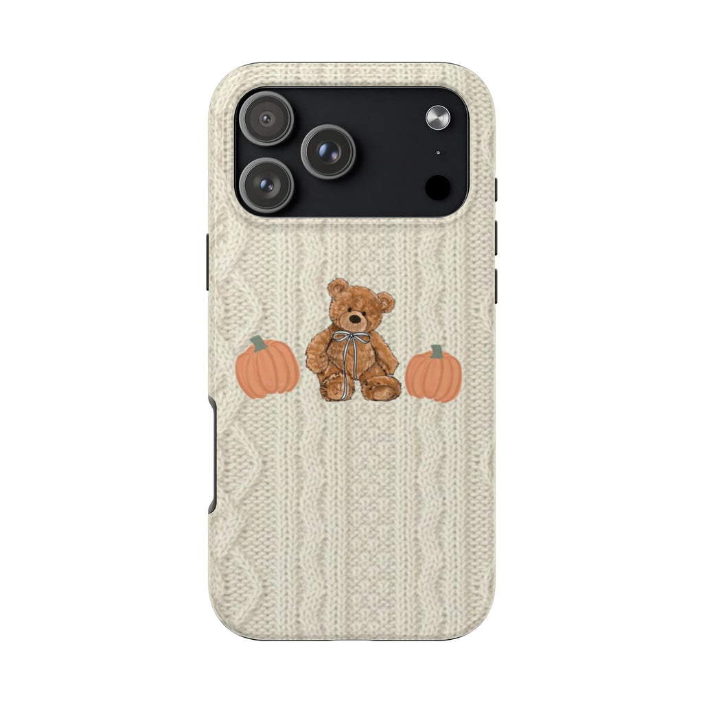 BEIGE KNIT PUMPKINS PHONE CASE