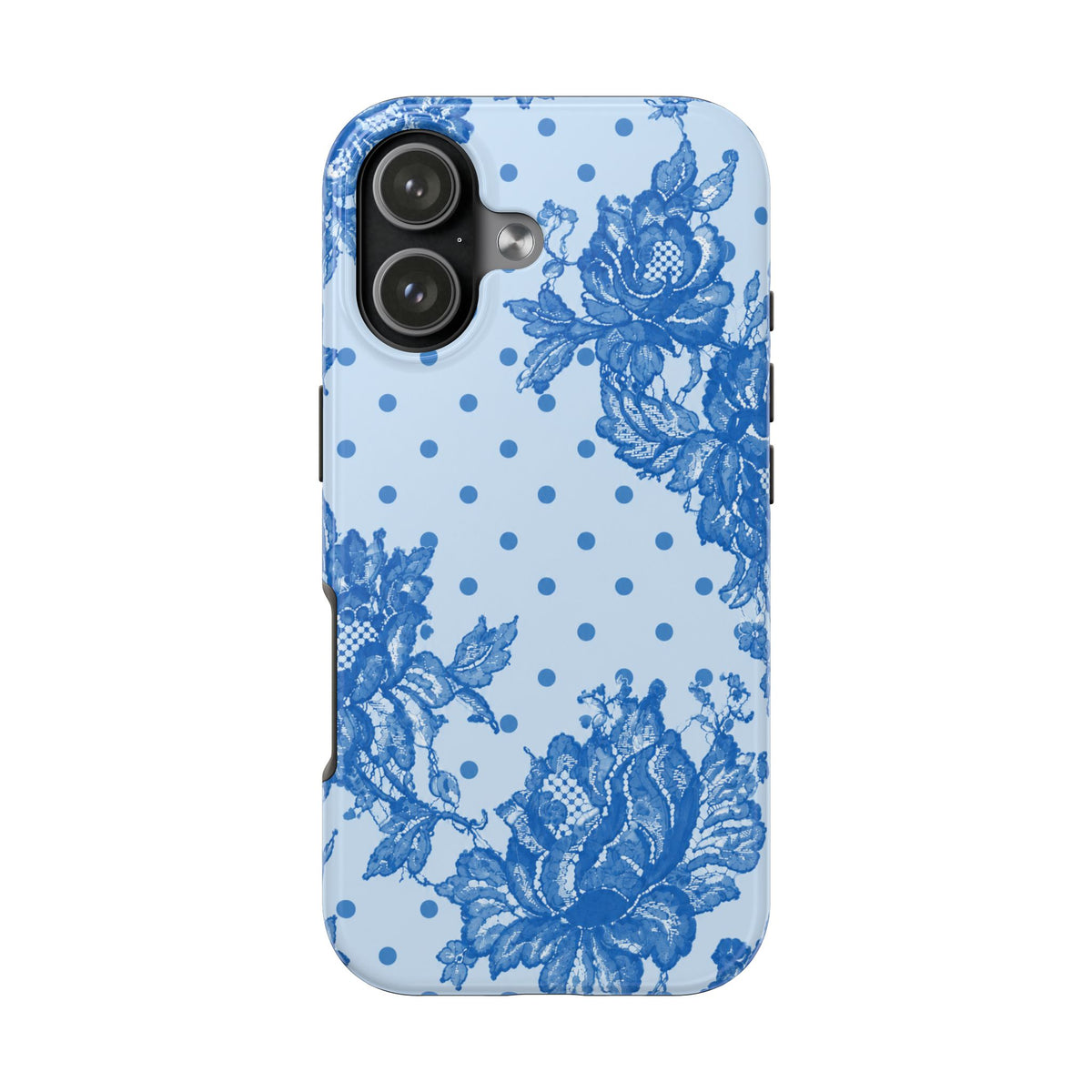 BLUEBERRY CHANTILLY POLKA DOTS LACE PHONE CASE