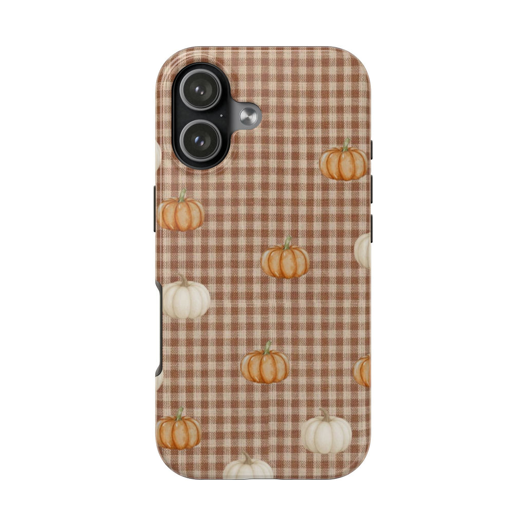 MOCHA GINGHAM PUMPKINS PHONE CASE