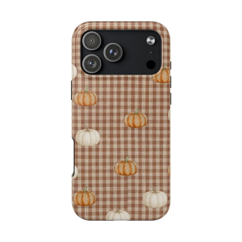 MOCHA GINGHAM PUMPKINS PHONE CASE