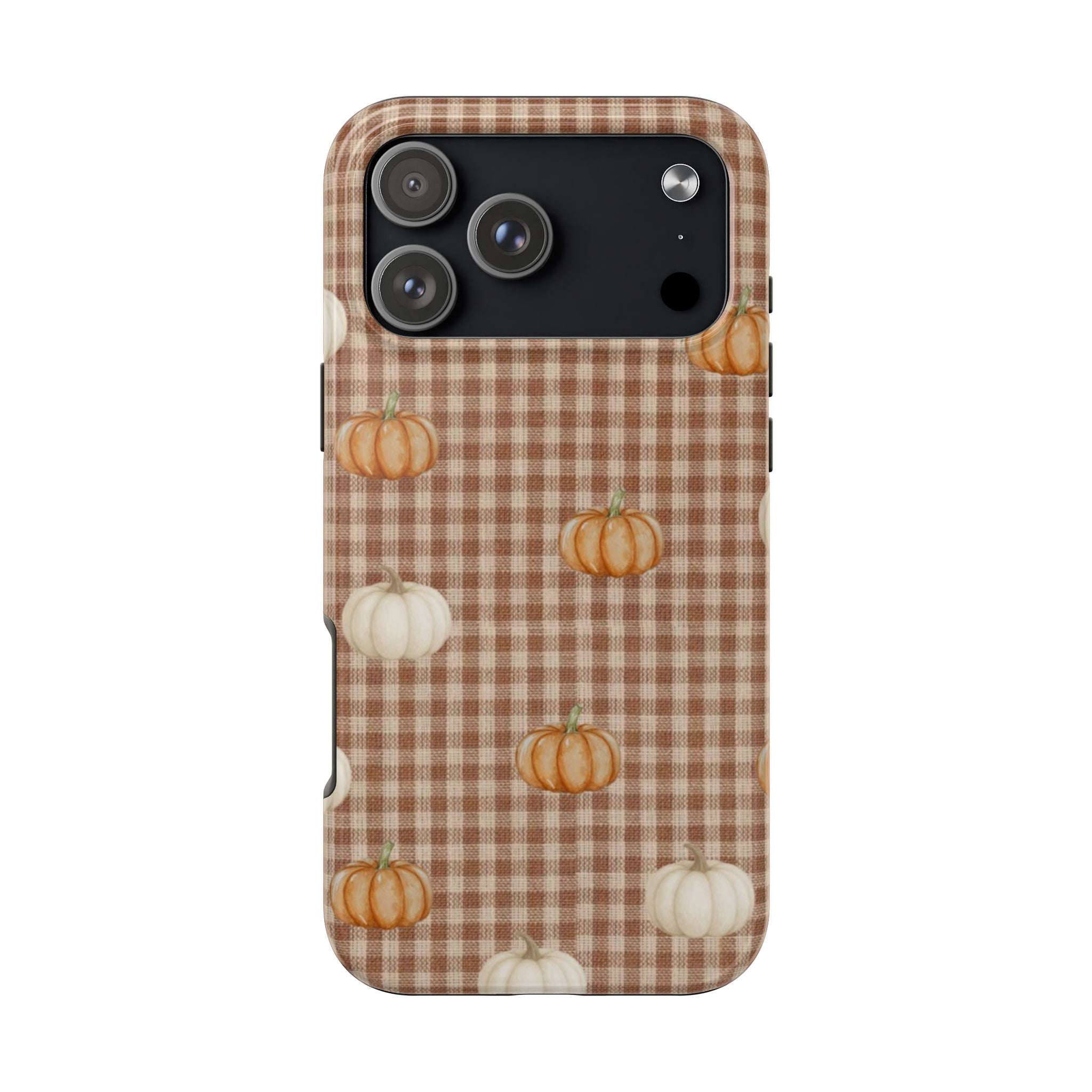MOCHA GINGHAM PUMPKINS PHONE CASE