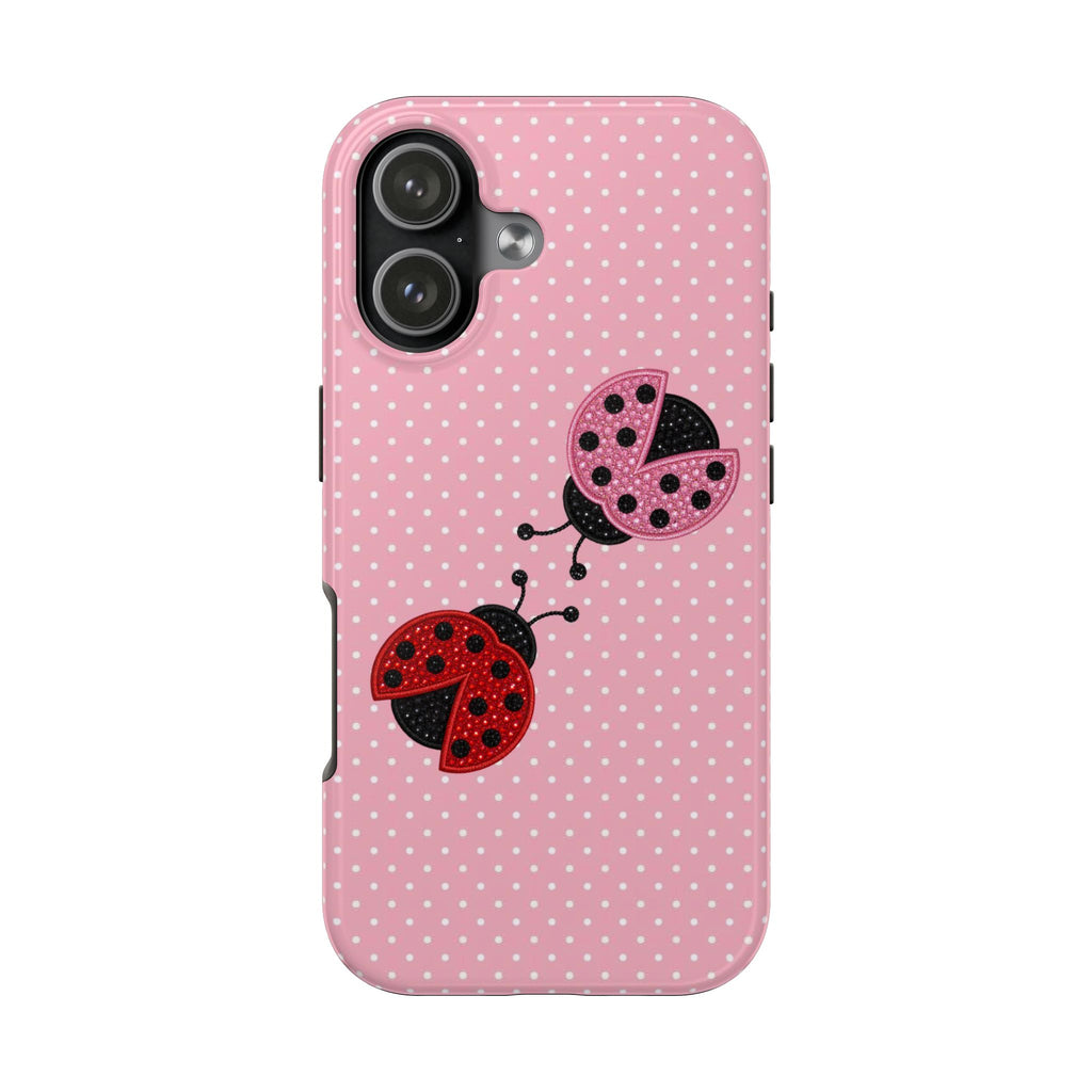 MR. & MRS. LOVEBUG PINK POLKA DOTS PHONE CASE