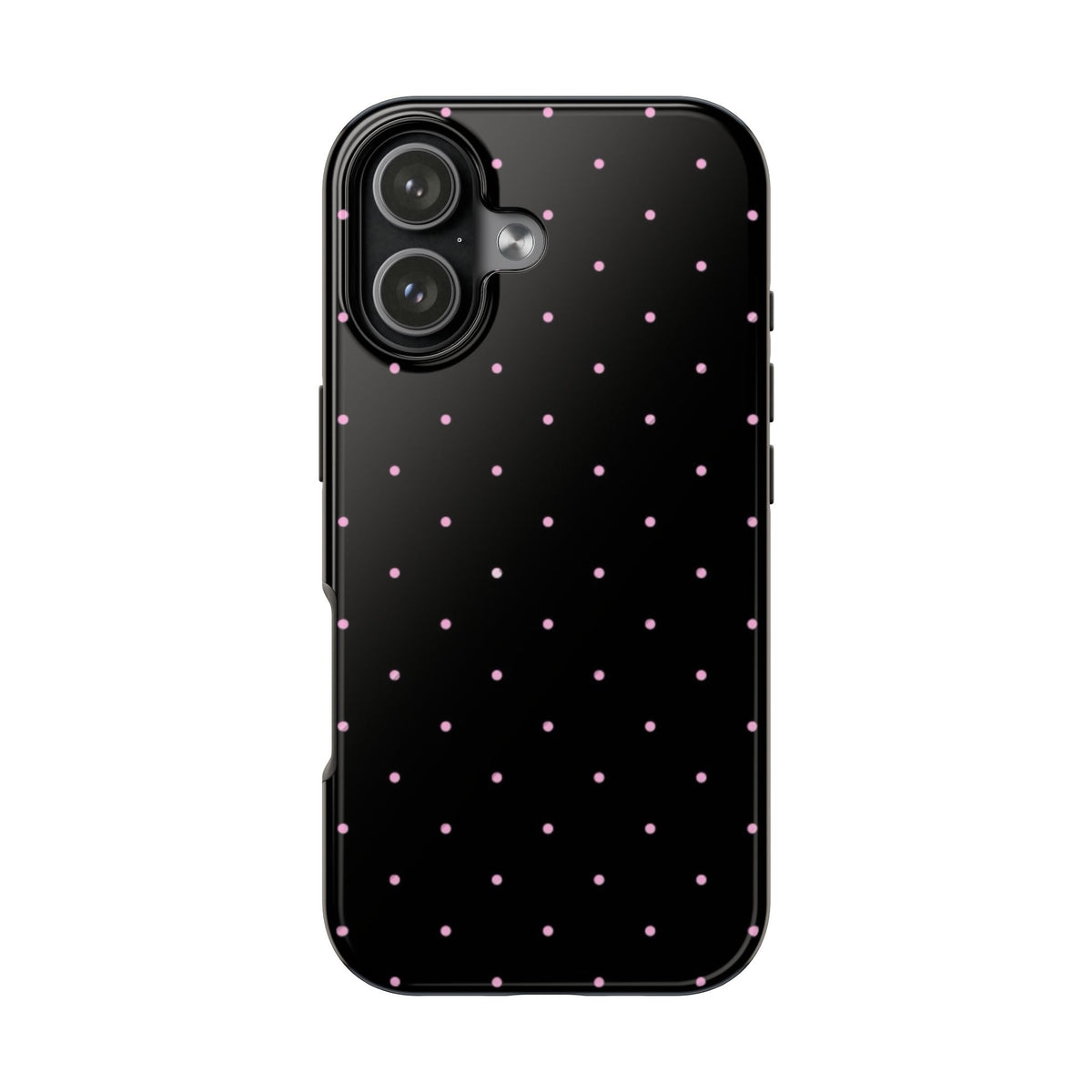 BLACK & MINI PINK POLKA DOTS PHONE CASE