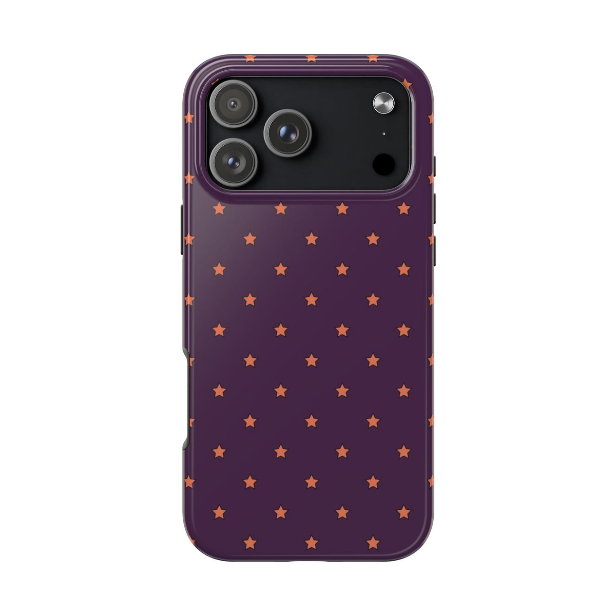 AUBERGINE & ORANGE STARS PHONE CASE