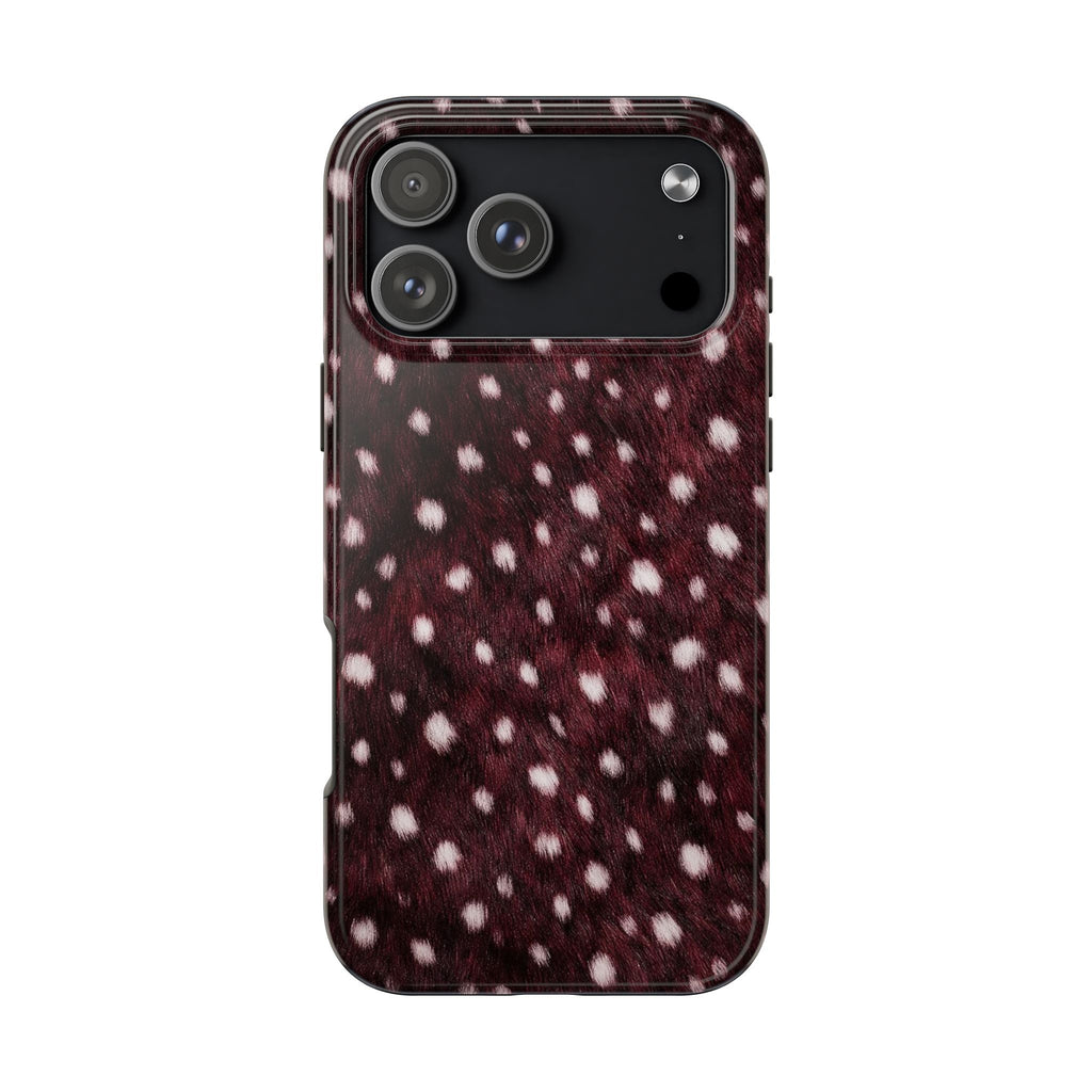 BURGUNDY FAWN FUR PHONE CASE