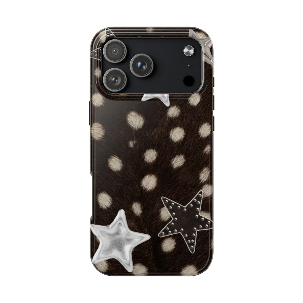 BROWN DEER FAWN FUR STARS PHONE CASE