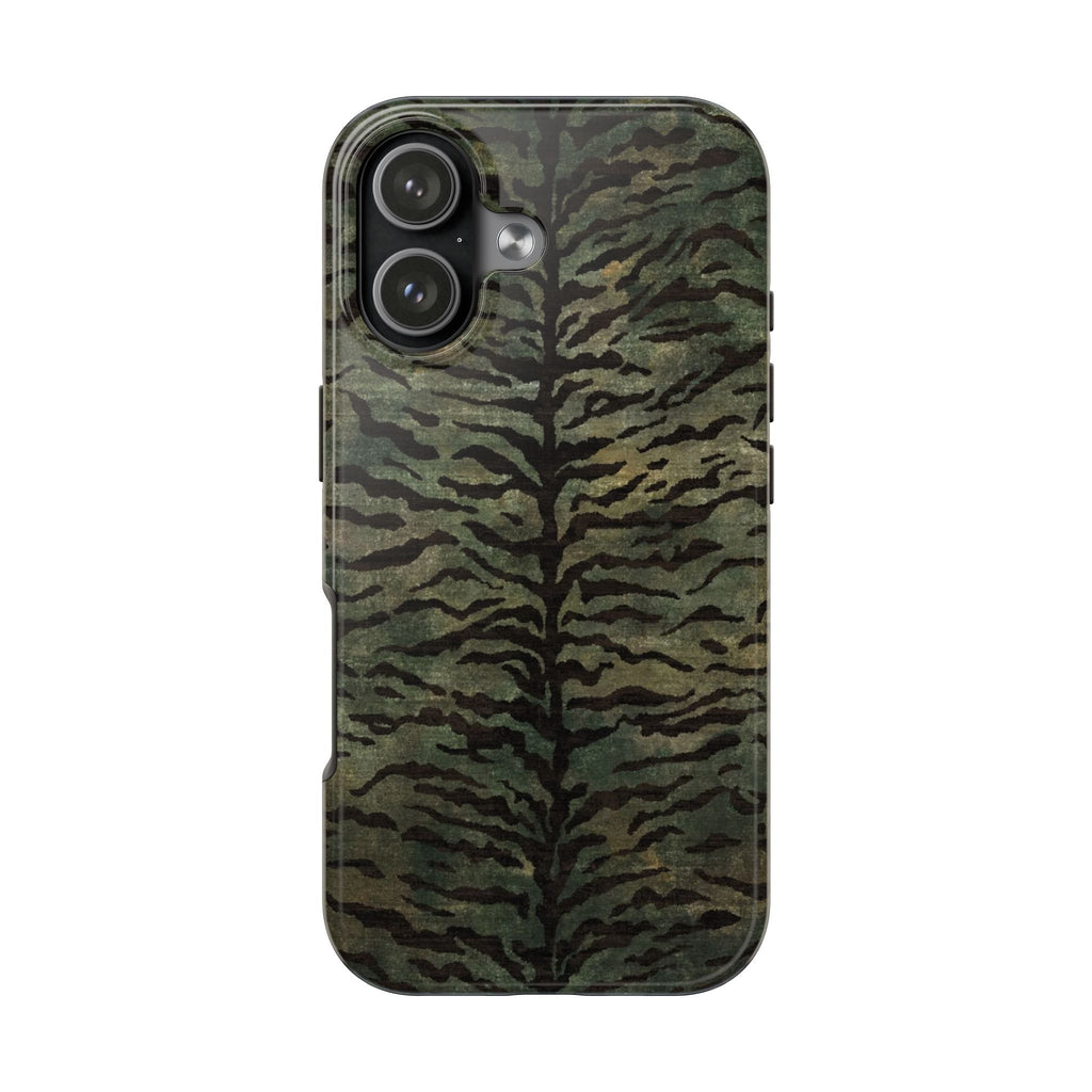 GREEN ZEBRA HIDE PHONE CASE