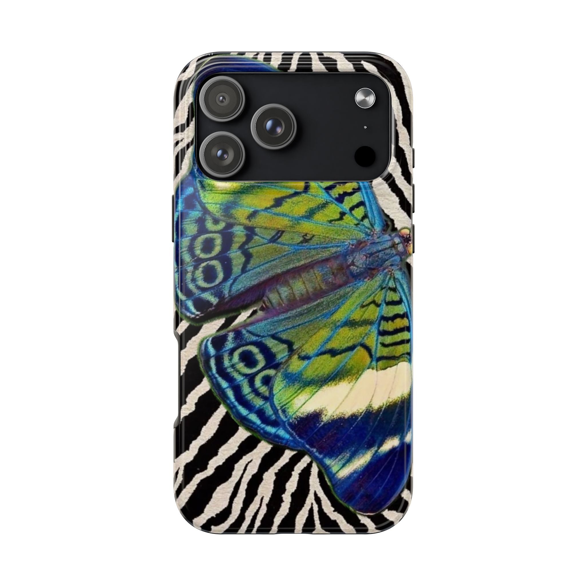 WILD ZEBRA BUTTERFLY PHONE CASE
