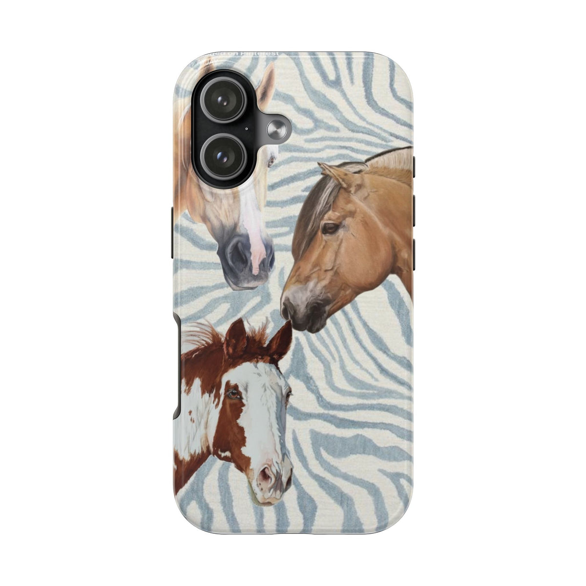 BLUE ZEBRA HORSES PHONE CASE