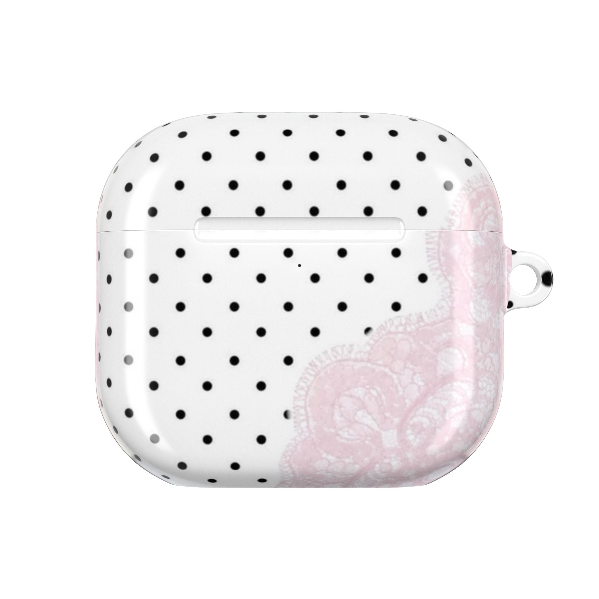 COQUETTE POLKA DOTS PINK LACE AIRPOD CASE