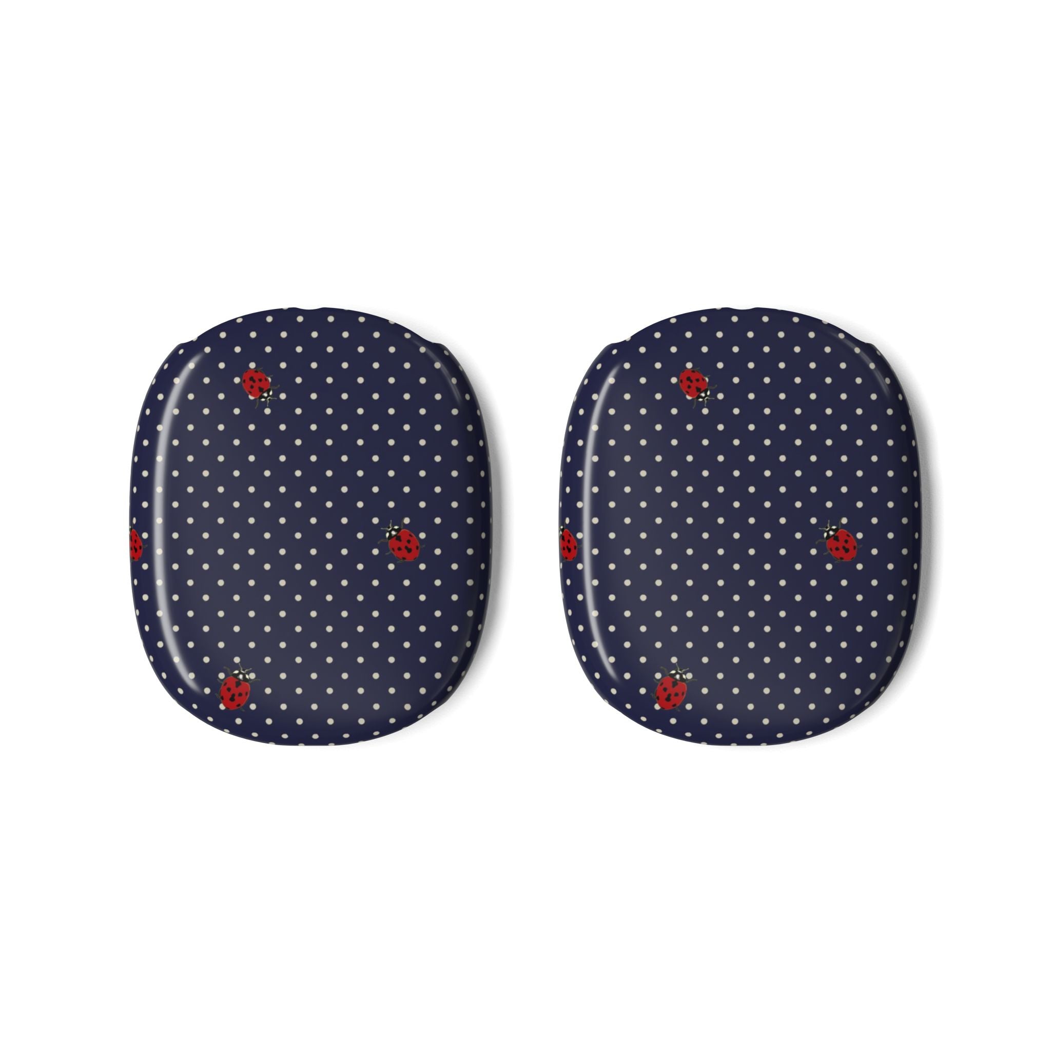 NAVY BLUE POLKA DOTS MINI LADYBUGS AIRPODS MAX CASE COVERS