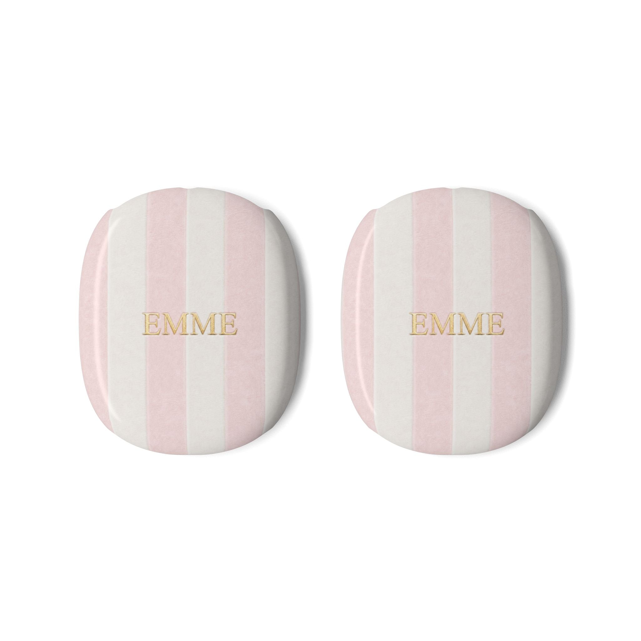 PERSONALIZED NAME CUSTOM BABY PINK STRIPES AIRPODS MAX CASE COVERS
