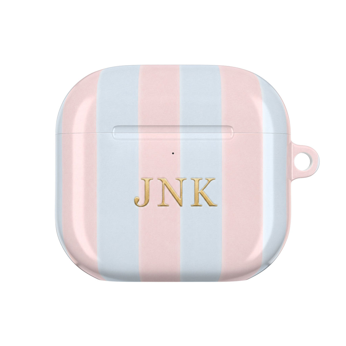 PERSONALIZED NAME CUSTOM PINK & BLUE STRIPES INITIALS AIRPOD CASE