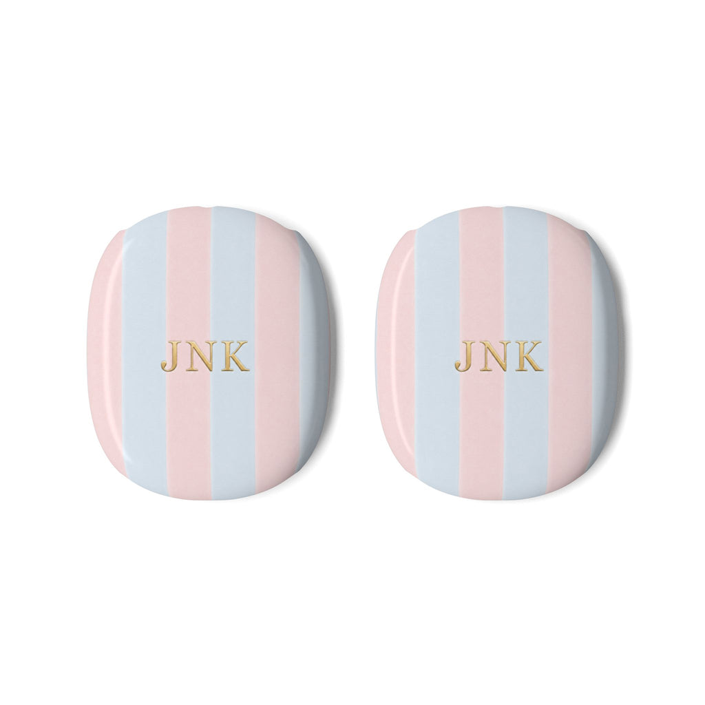 PERSONALIZED NAME CUSTOM PINK & BLUE STRIPES AIRPODS MAX CASE COVERS