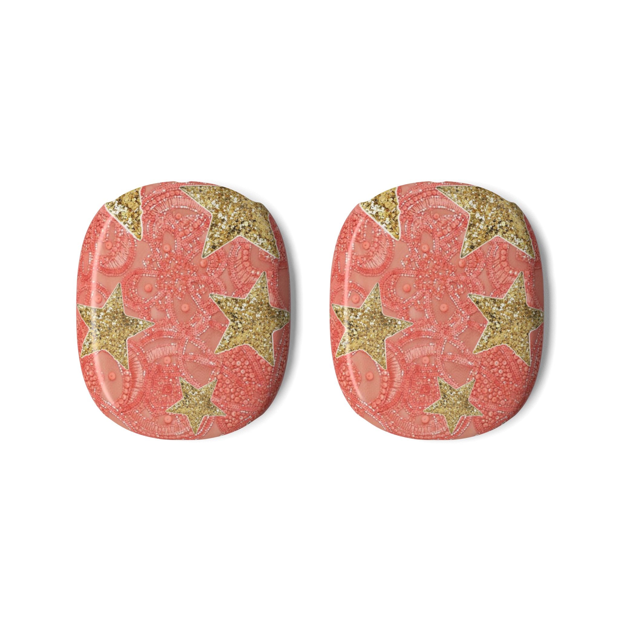 CORAL CRUSH EMBELLISHED GOLD STARS AIRPODS MAX CASE COVERS