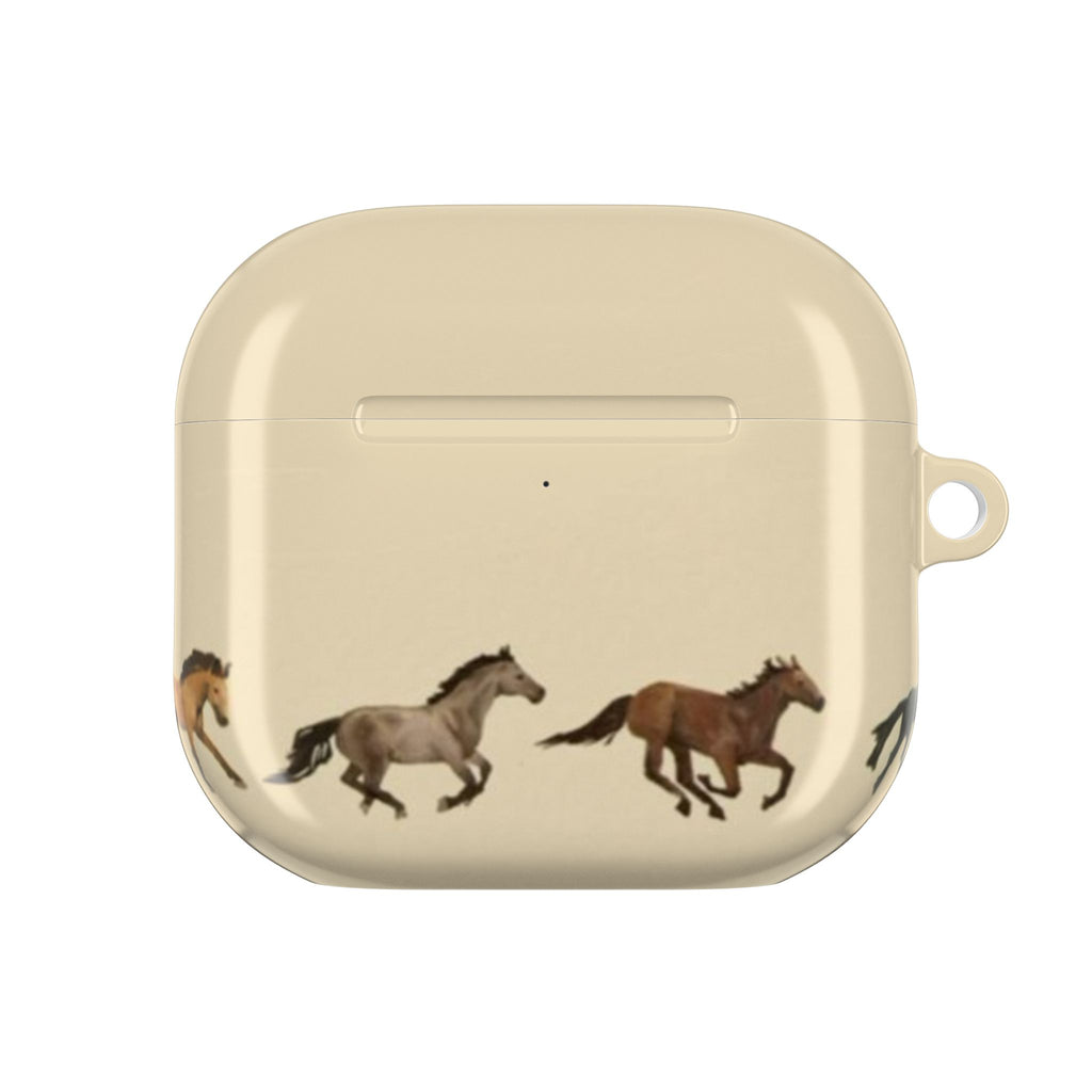 BEIGE MINIMALIST WESTERN HORSES AIRPOD CASE