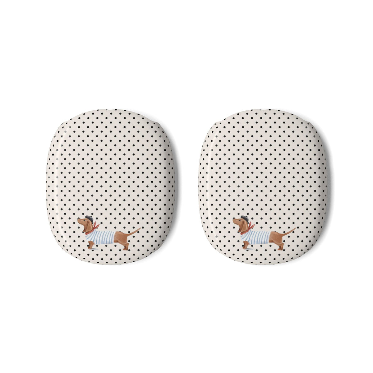 CLASSIC POLKA DOTS SAILOR DACHSHUND PUPPY AIRPODS MAX CASE COVERS
