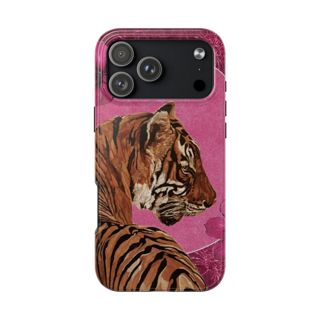 MAGENTA PINK TIGER PHONE CASE