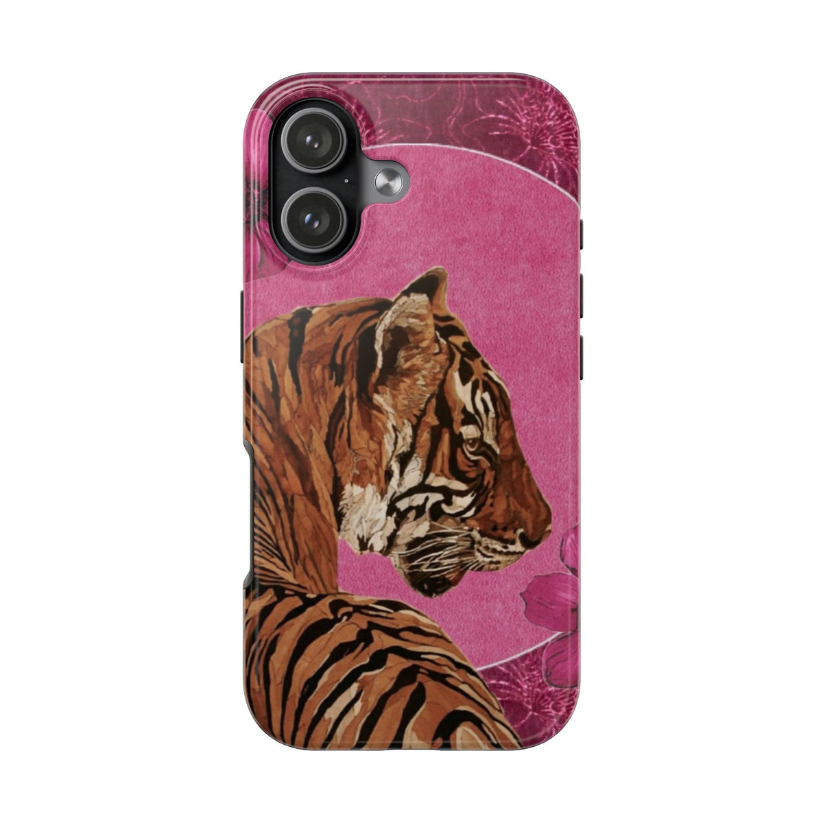 MAGENTA PINK TIGER PHONE CASE