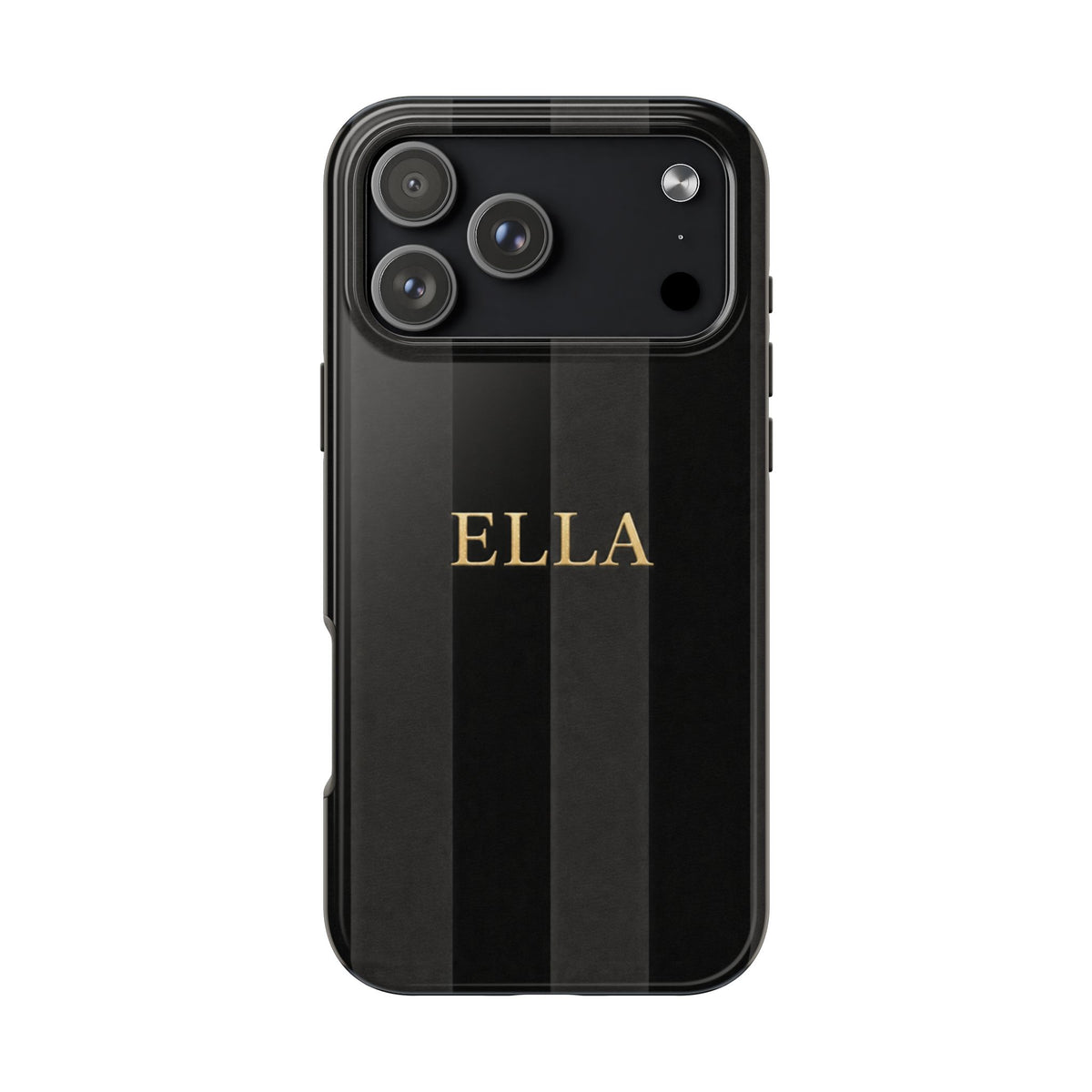 PERSONALIZED CHARCOAL BLACK VELVET STRIPES INITIALS NAME CUSTOM PHONE CASE