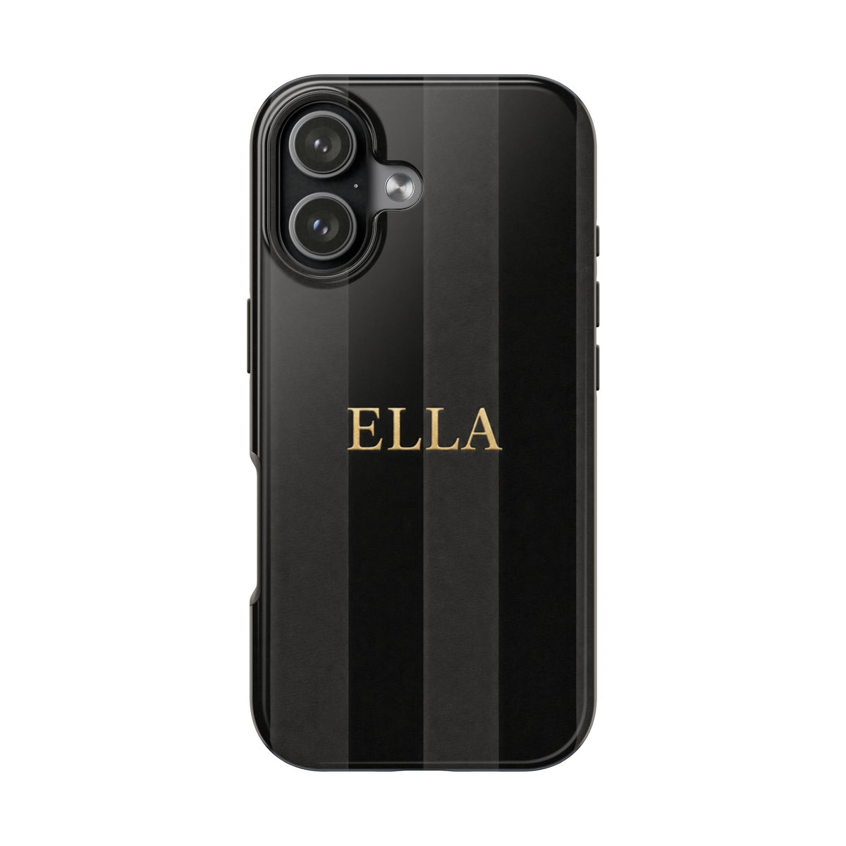 PERSONALIZED CHARCOAL BLACK VELVET STRIPES INITIALS NAME CUSTOM PHONE CASE