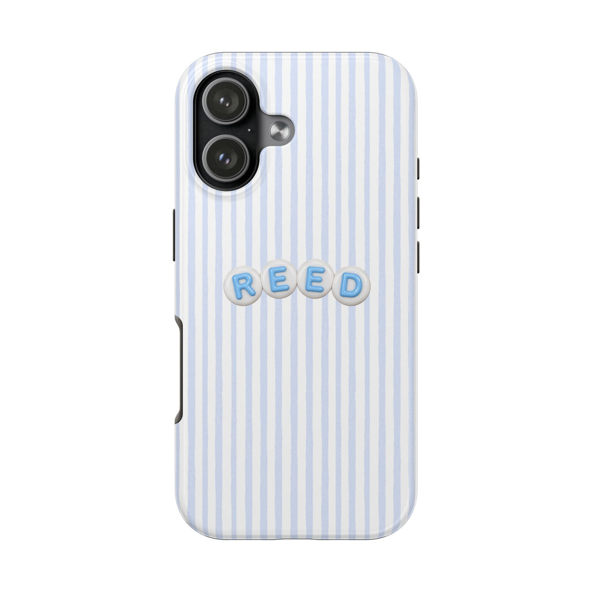 PERSONALIZED BLUE STRIPES LETTER BEADS CUSTOM NAME PHONE CASE