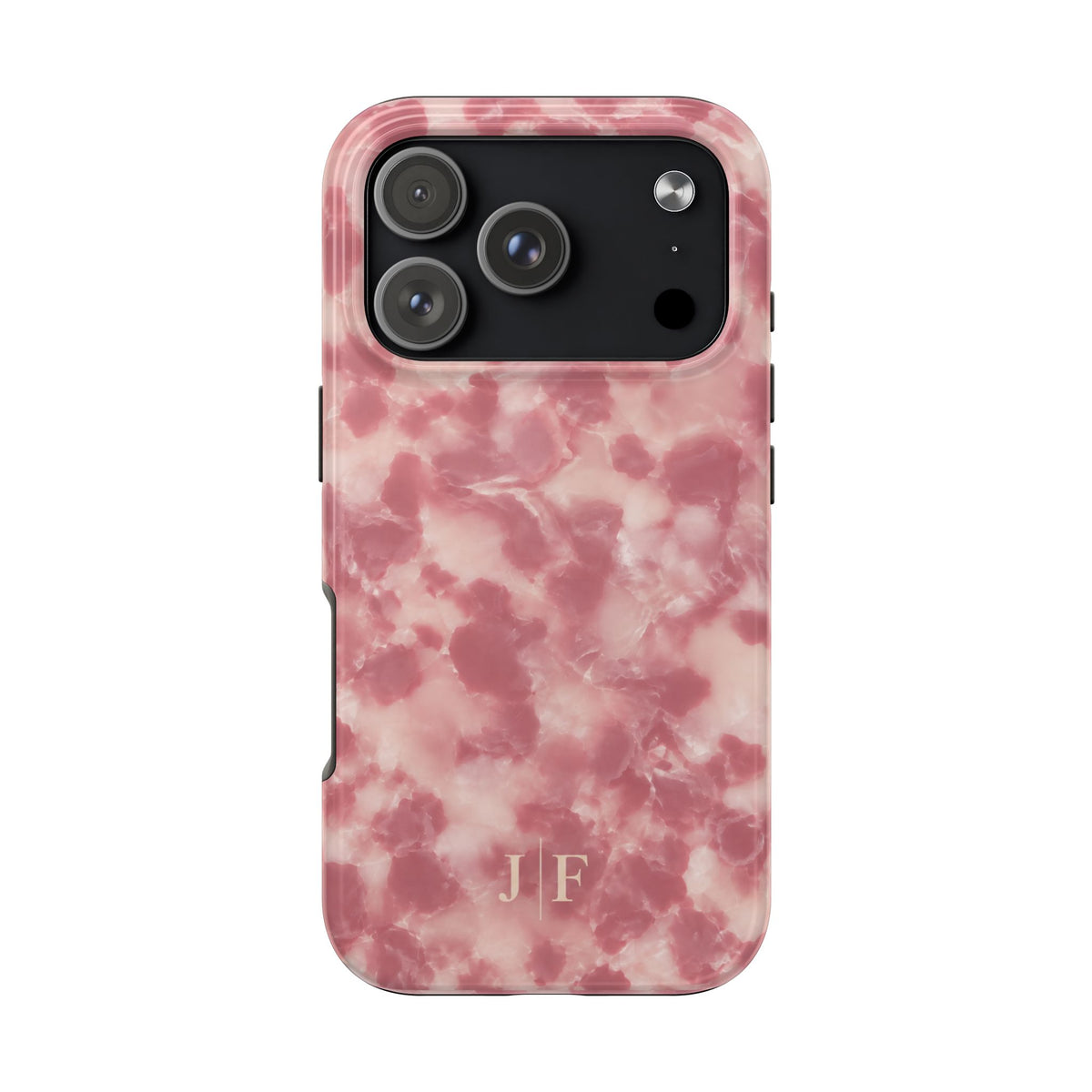 PERSONALIZED PINK MARBLE TORTOISE SHELL MONOGRAM INITIALS CUSTOM PHONE CASE
