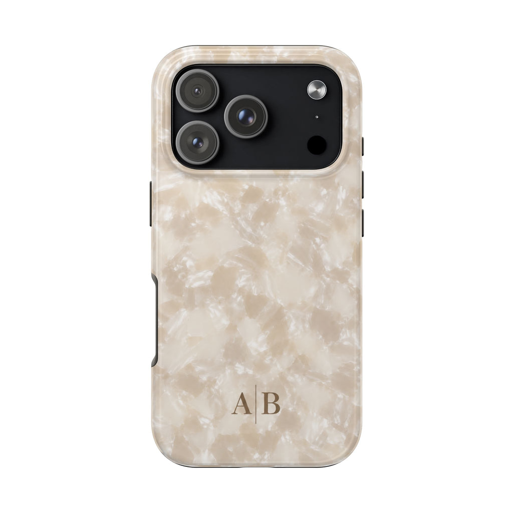 PERSONALIZED PEARLESCENT MARBLE TORTOISE SHELL MONOGRAM INITIALS CUSTOM PHONE CASE