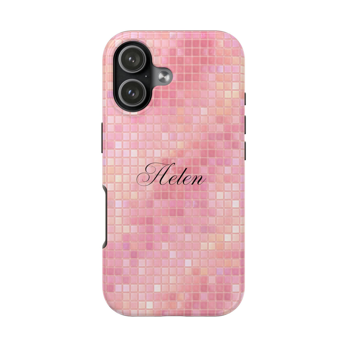 PERSONALIZED BABY PINK MOSAIC CUSTOM NAME PHONE CASE