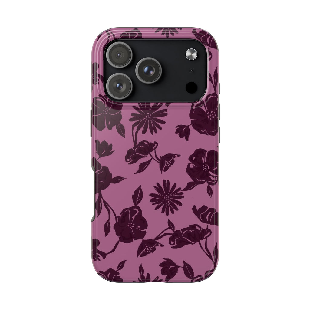 DARK CHERRY FLORAL PHONE CASE