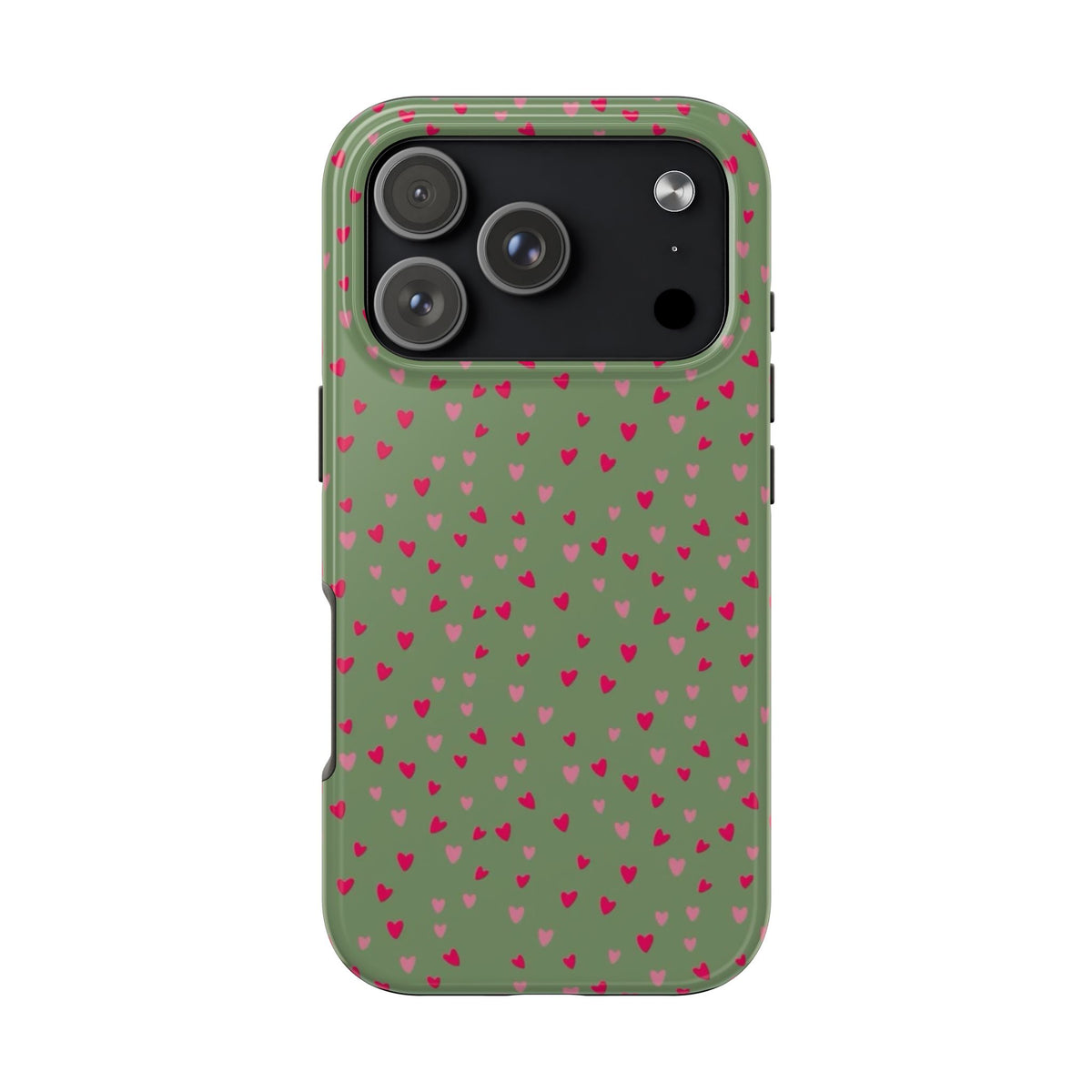 GREEN & PINK HEARTS PHONE CASE