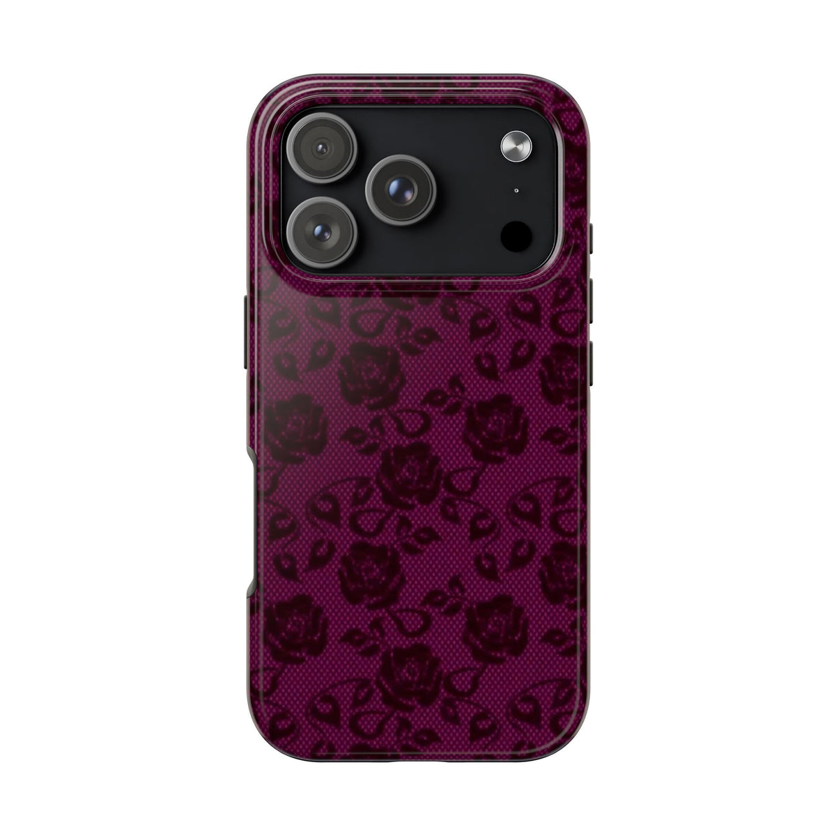 BURGUNDY CHERRY LACE FLORAL PHONE CASE