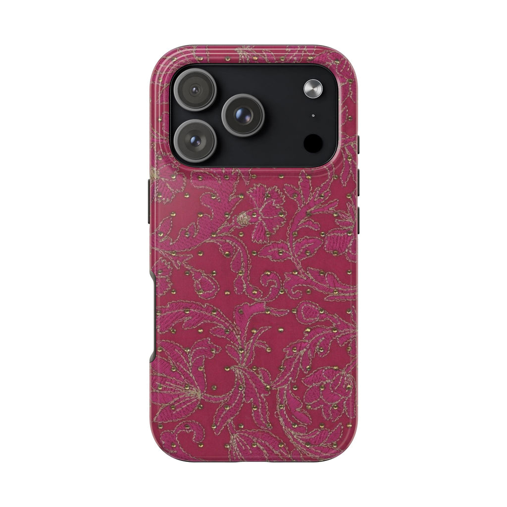 RED WHIMSY LACE PHONE CASE