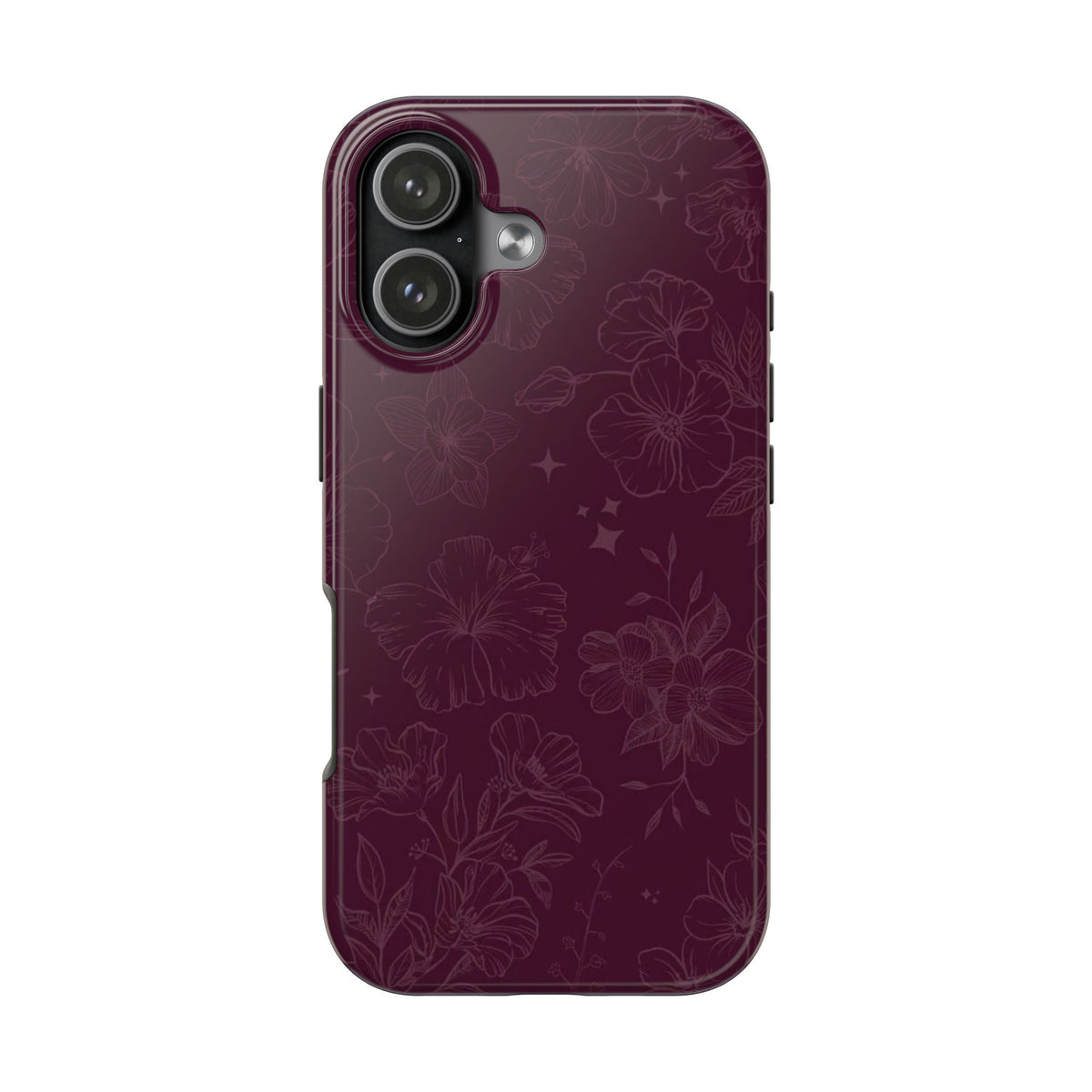 BURGUNDY AMOUR FLORAL PHONE CASE