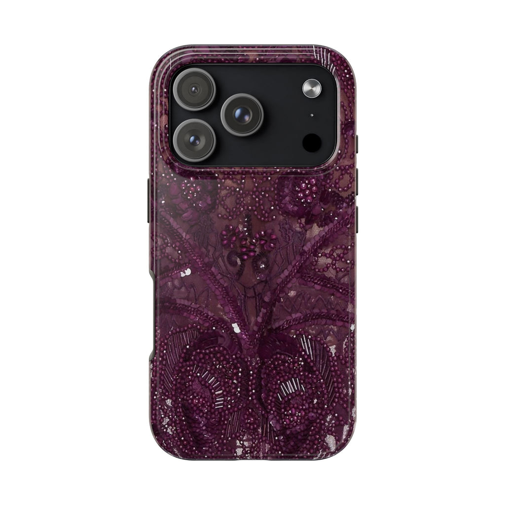 BORDEAUX EMBELLISHED BEADS PHONE CASE