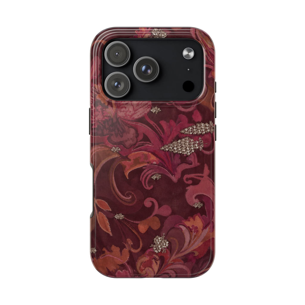 BURGUNDY PRISM BLOOM PHONE CASE