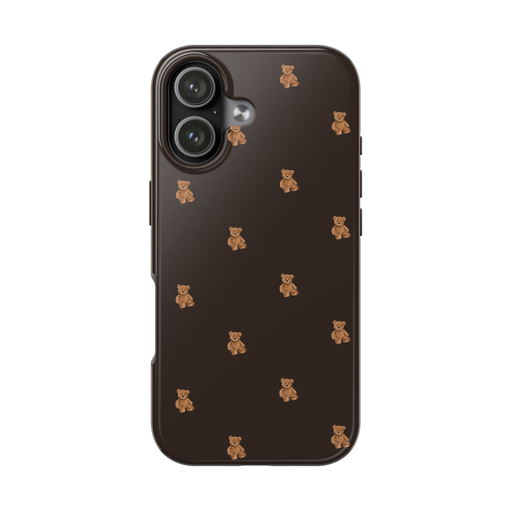 DEEP BROWN MINIMALIST TEDDY BEARS PHONE CASE
