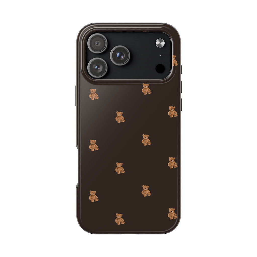 DEEP BROWN MINIMALIST TEDDY BEARS PHONE CASE