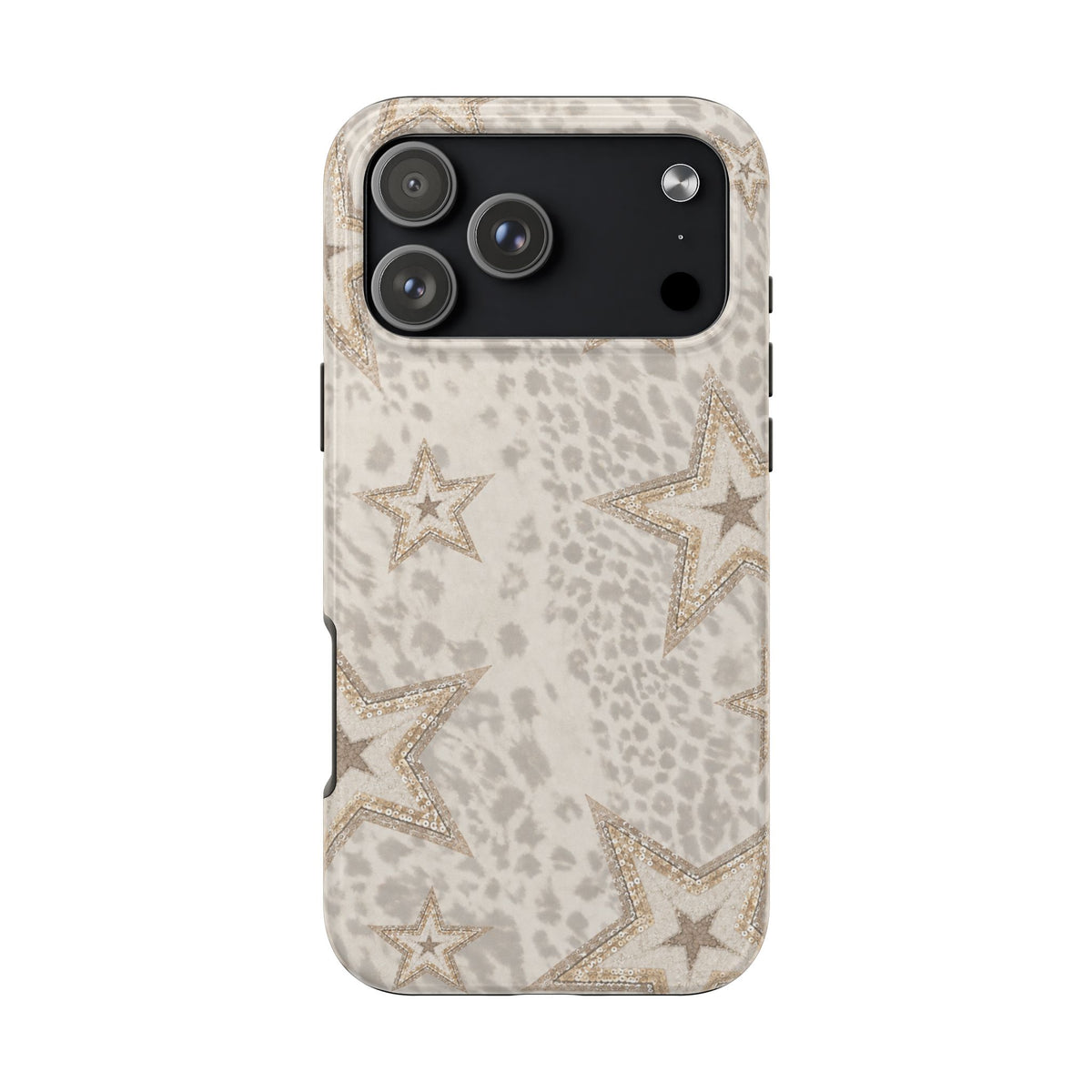IVORY LEOPARD GOLD STARS PHONE CASE