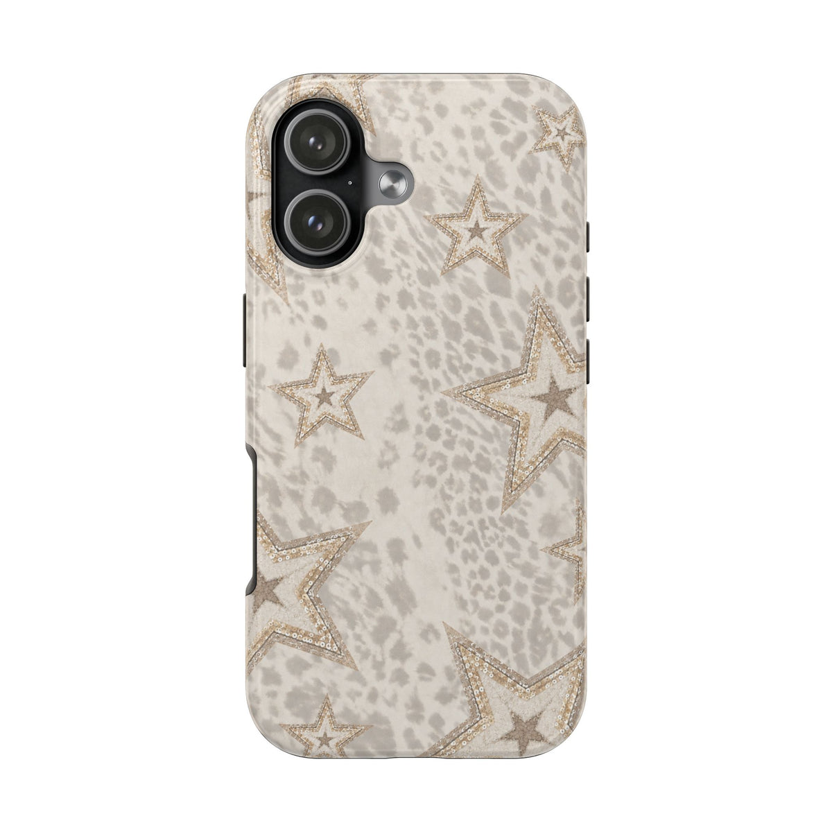 IVORY LEOPARD GOLD STARS PHONE CASE
