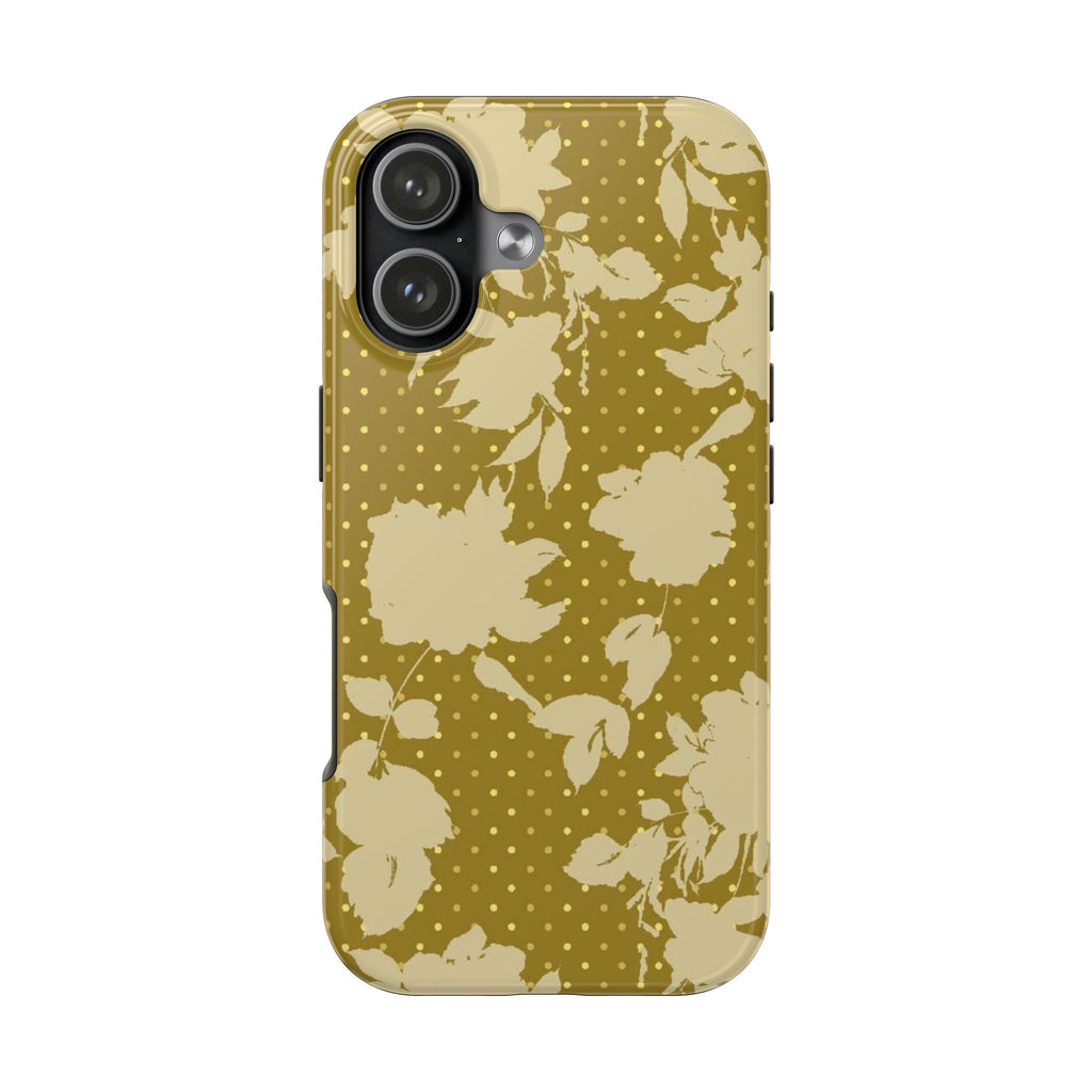 GREEN POLKA DOT FLORAL PHONE CASE