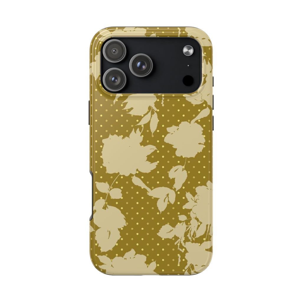 GREEN POLKA DOT FLORAL PHONE CASE