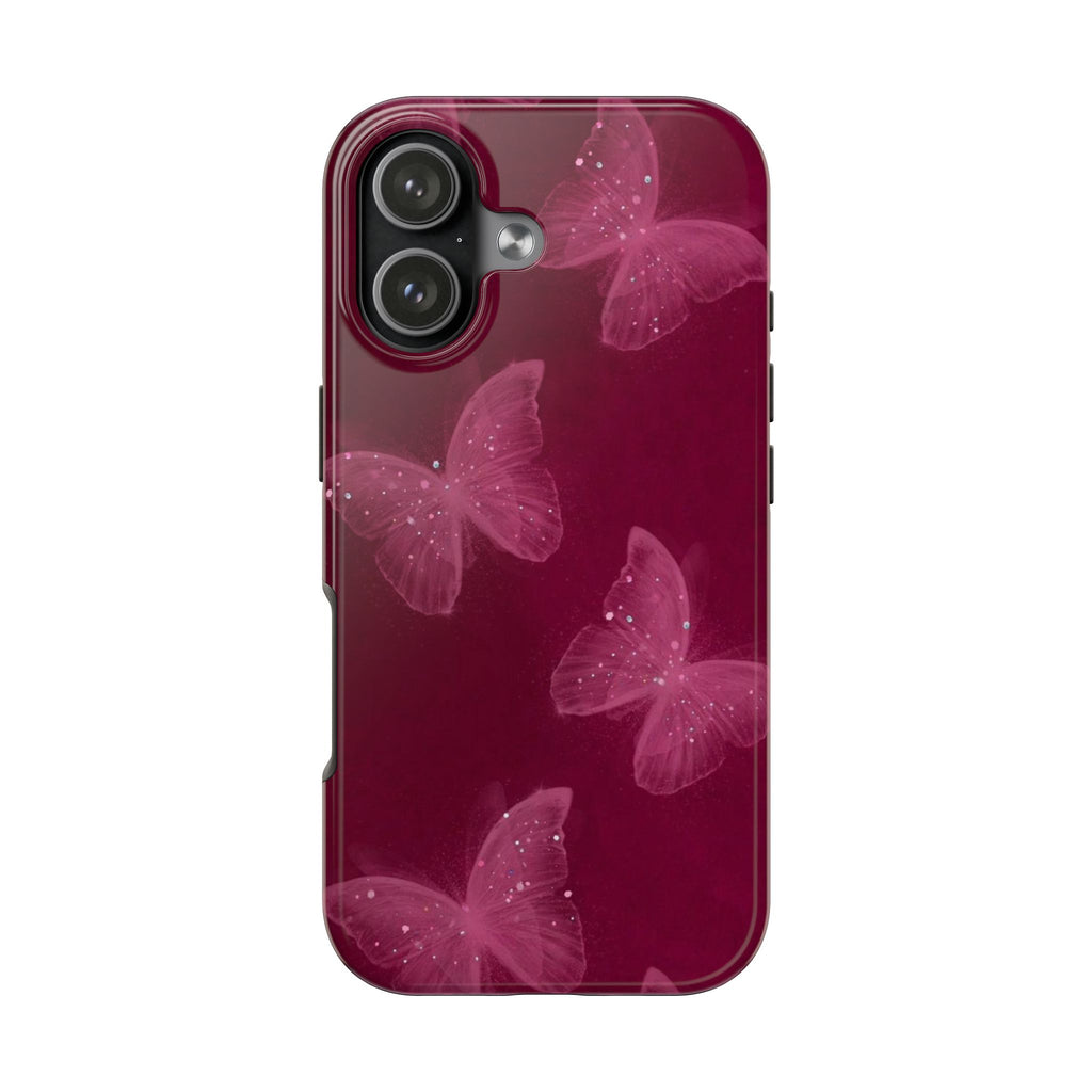 BURGUNDY FAIRY BUTTERFLIES PHONE CASE