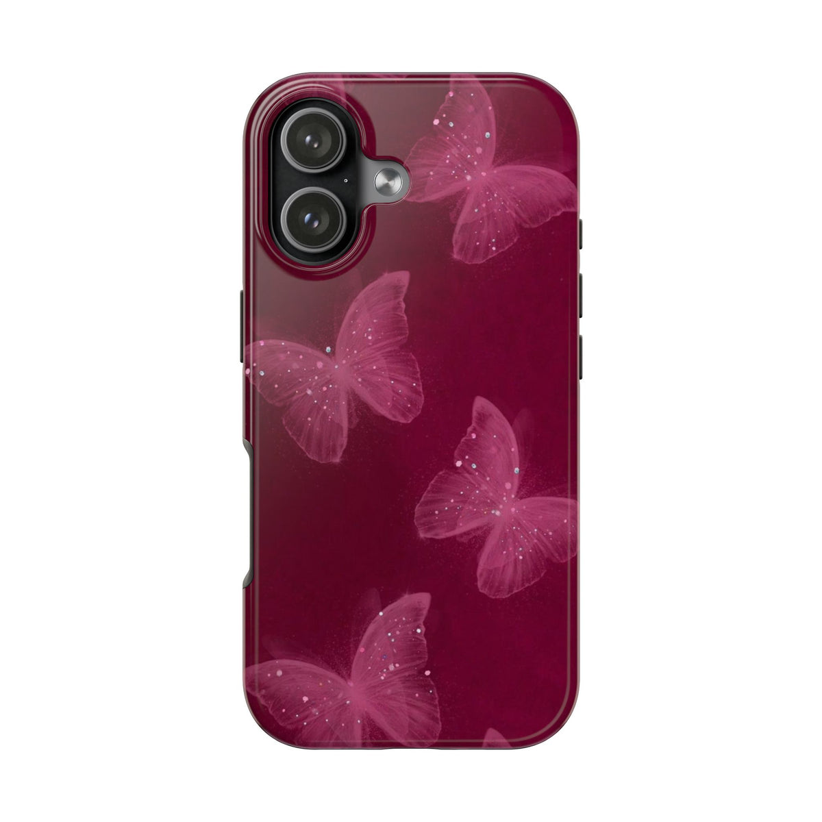 BURGUNDY FAIRY BUTTERFLIES PHONE CASE